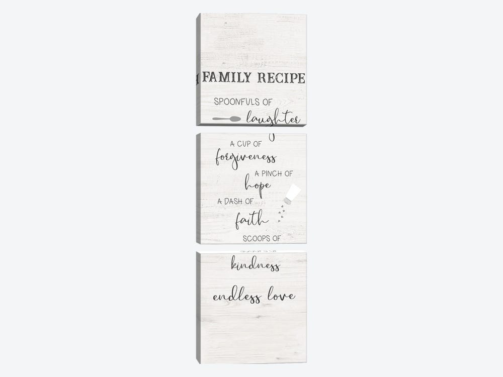 Family Kitchen Recipe by CAD Designs 3-piece Canvas Wall Art