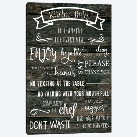 Kitchen Rules Canvas Print #CAD10} by CAD Designs Canvas Art Print