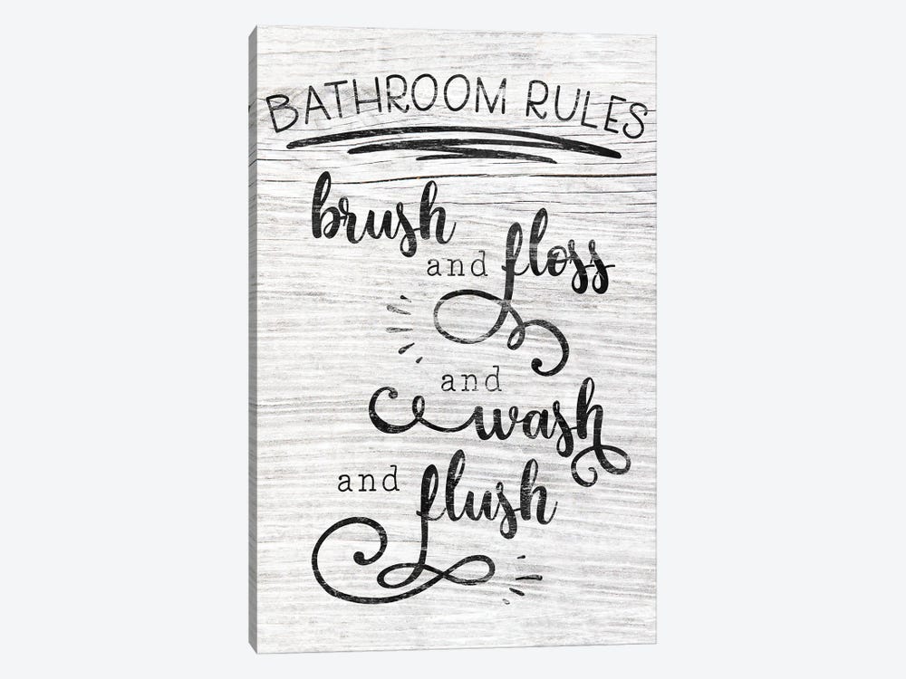 Bathroom Rules 1-piece Canvas Art Print