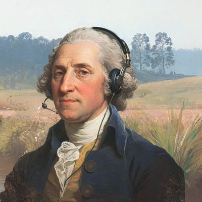 George Washington And Headset by CAD Designs wood print