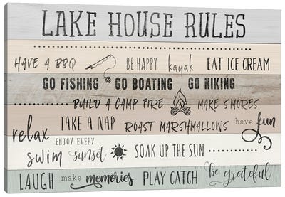 Lake House Rules Canvas Art Print