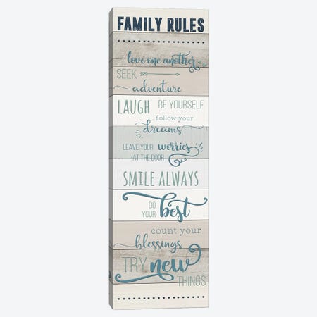 Family Rules Canvas Print #CAD35} by CAD Designs Canvas Artwork