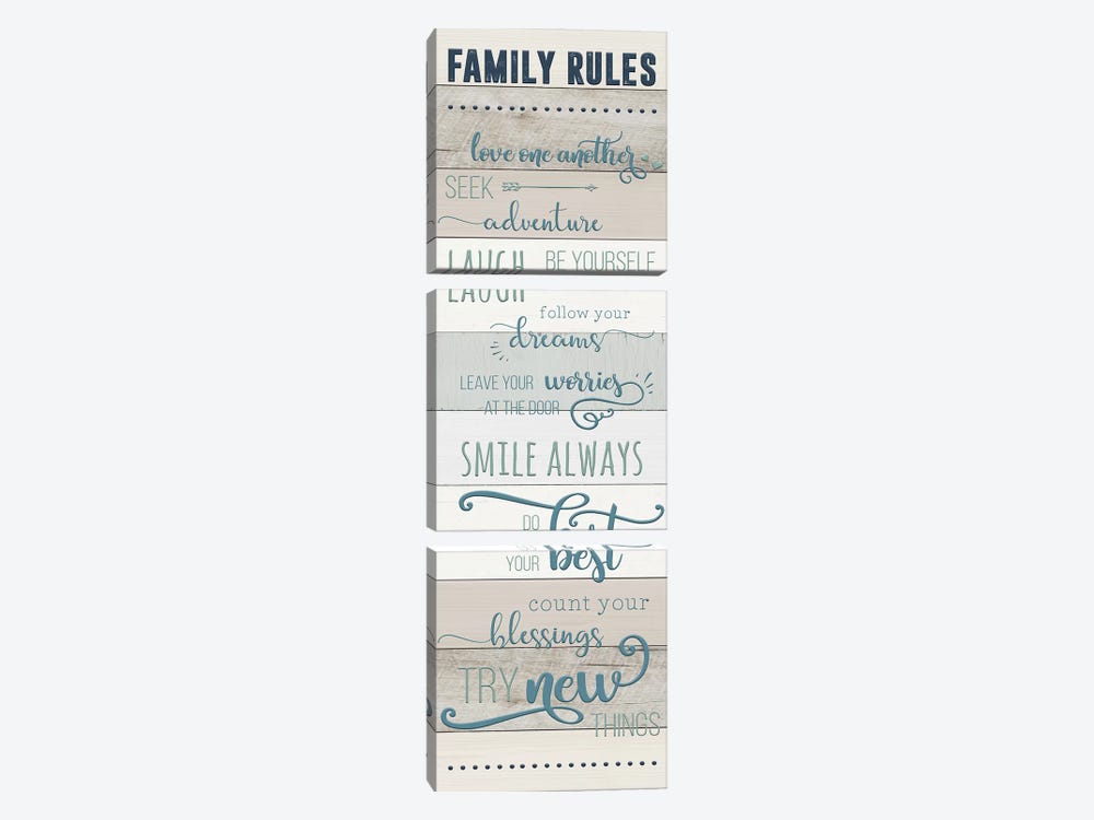 Family Rules by CAD Designs 3-piece Canvas Art