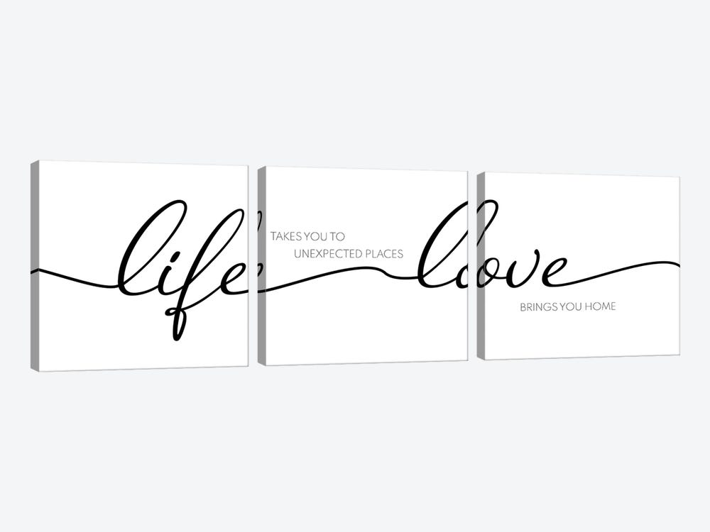 Life Takes You Love Brings You by CAD Designs 3-piece Canvas Art Print