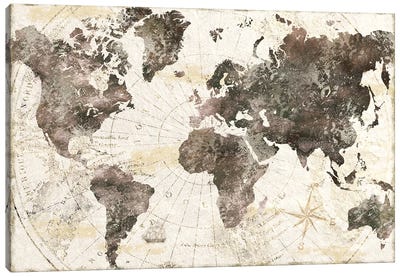 Terra Nova Canvas Art Print - 3-Piece Map Art