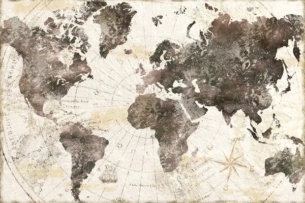 Large Map Art - Canvas Prints: Terra Nova by CAD Designs