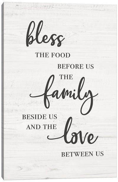 Bless Family Love Canvas Art Print - Farmhouse Kitchen Art
