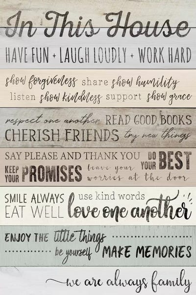 In This House by CAD Designs framed canvas print