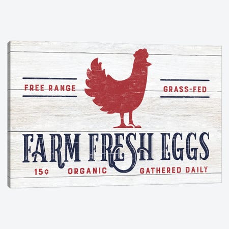 Farm Fresh Eggs Canvas Print #CAD60} by CAD Designs Canvas Wall Art