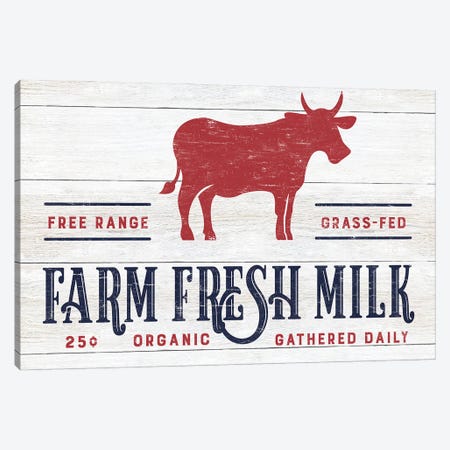 Farm Fresh Milk Canvas Print #CAD61} by CAD Designs Canvas Art