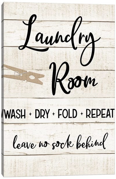Laundry Pin I Canvas Art Print - Funny Typography Art