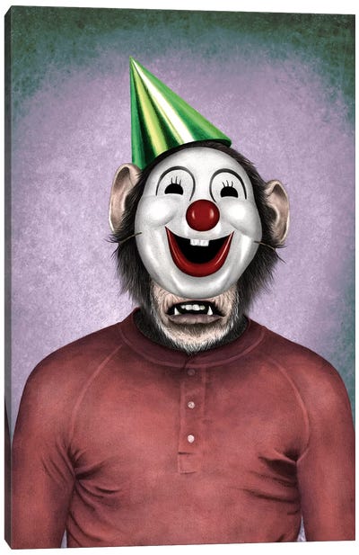 Show Monkey Canvas Art Print - Evil Clown Art