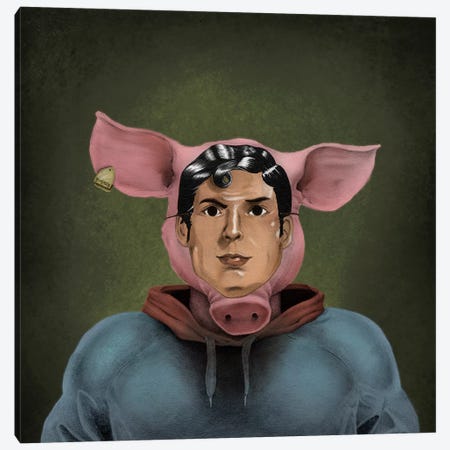 Superhumanized Pig Canvas Print #CAF19} by Carlos Fernandez Canvas Art Print