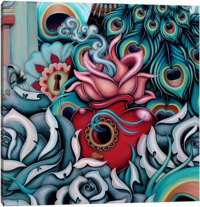 Detail Of Flowering Heart, Pride Canvas Art Print - Heart Art