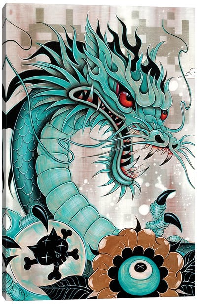Detail of Dragon, Liberty & Blaze Canvas Art Print - Caia Koopman