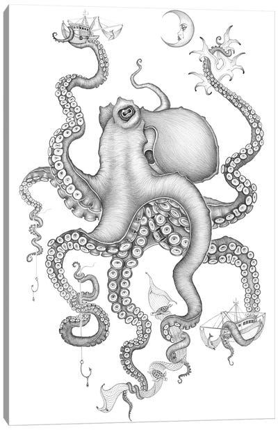 Cephalopod Love Canvas Art Print - Caia Koopman