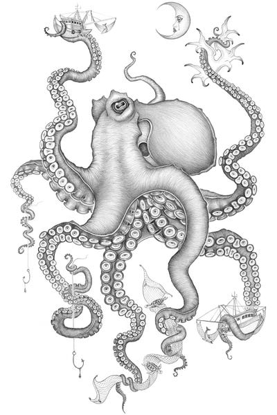 Pop Surrealism & Lowbrow: Cephalopod Love by Caia Koopman