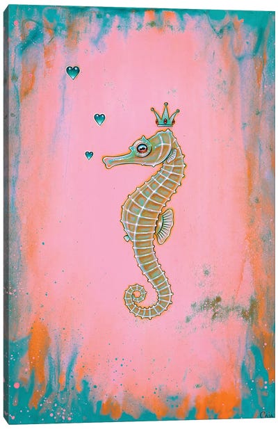 Halcyon Seahorse Canvas Art Print - Wildlife Conservation Art