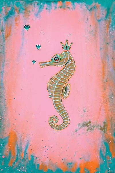 Kids Ocean Life Art: Halcyon Seahorse by Caia Koopman