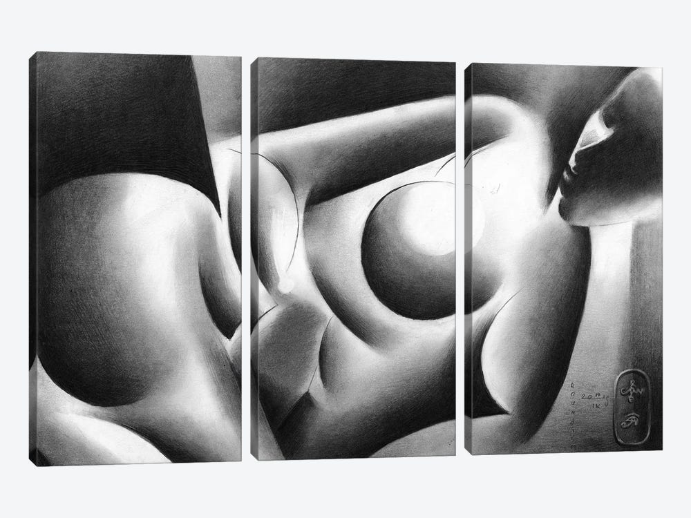 Roundism XXX by Corné Akkers 3-piece Art Print