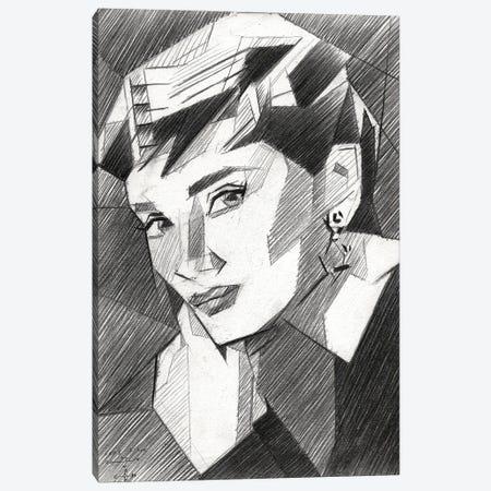 Audrey Hepburn Canvas Print #CAK132} by Corné Akkers Canvas Art