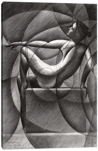 Art Deco Nude Canvas Art Print - Cubism Art