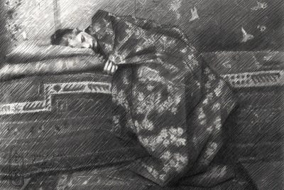 The Kimono Girl by Corné Akkers acrylic art print