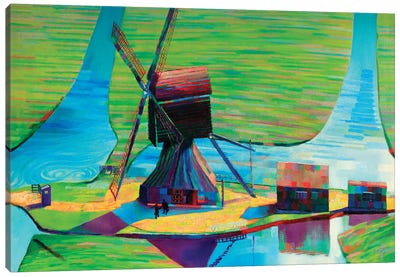 The Meeting Canvas Art Print - Watermill & Windmill Art