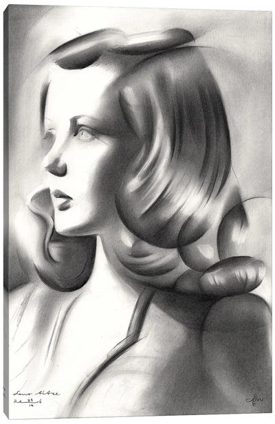 Gene Tierney Canvas Art Print - Corné Akkers