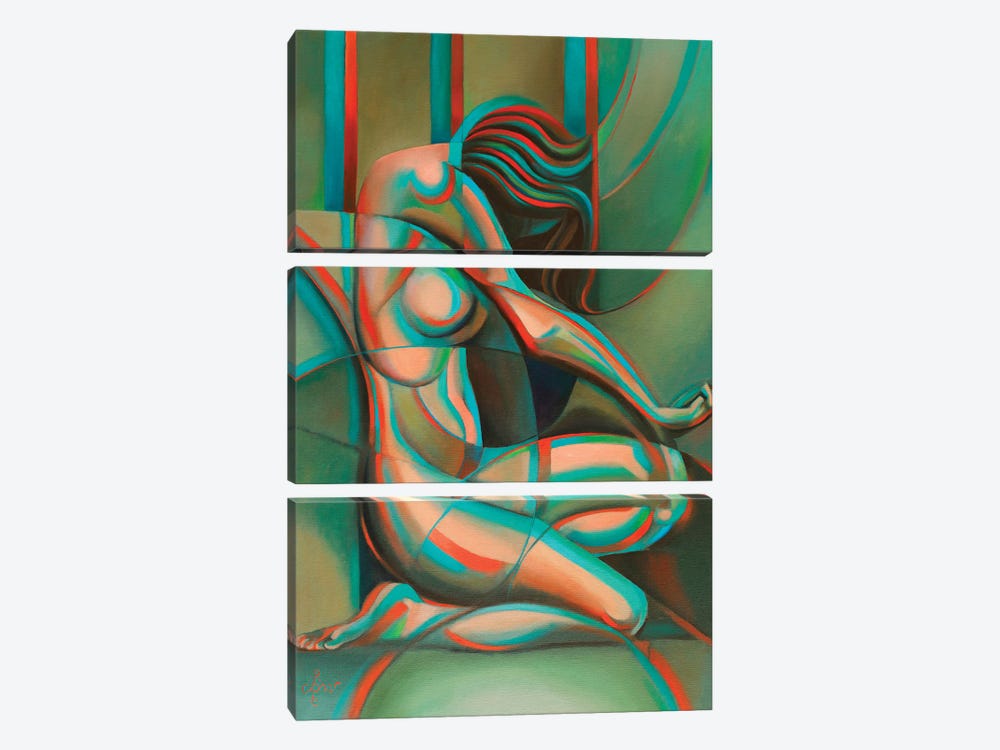 Anaglyphical Roundism by Corné Akkers 3-piece Canvas Art