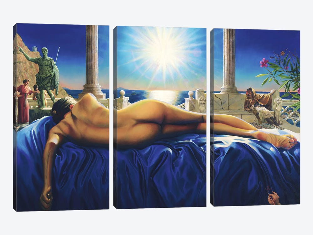 Psyche And Amor by Corné Akkers 3-piece Canvas Print