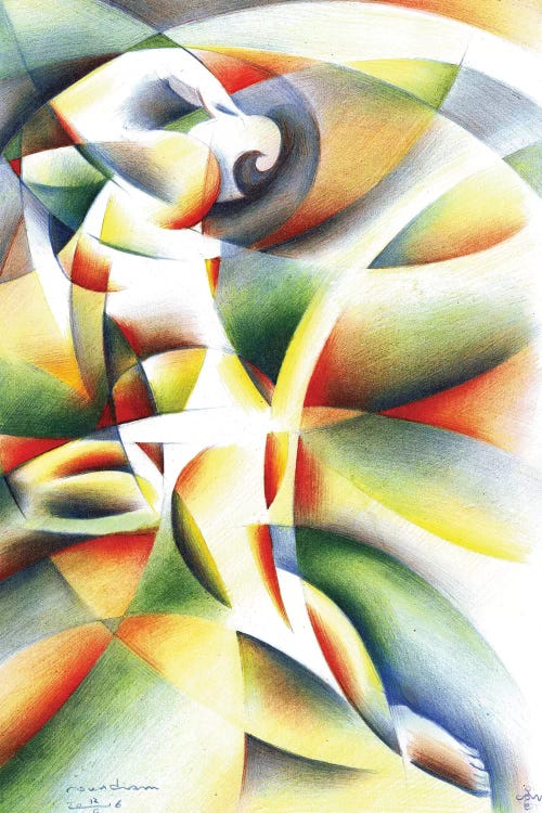 Roundism XI by Corné Akkers canvas print