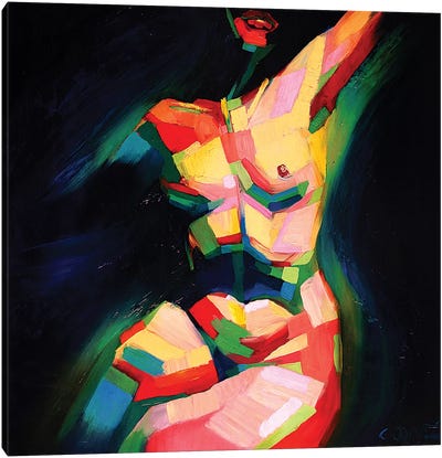 Cubistic Nude VIII Canvas Art Print - Corné Akkers