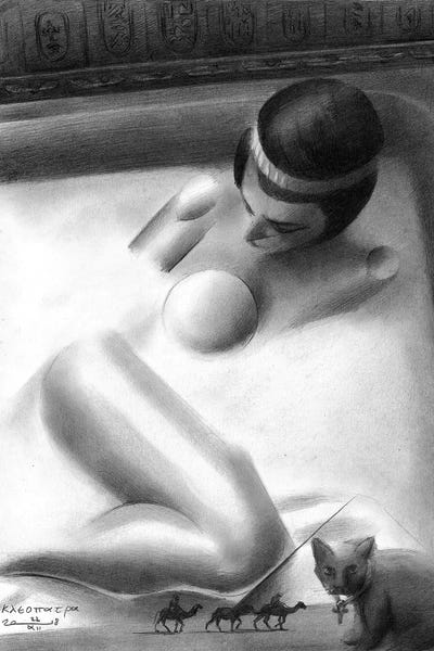 Black & White Pop Culture Art: Cleopatra by Corné Akkers