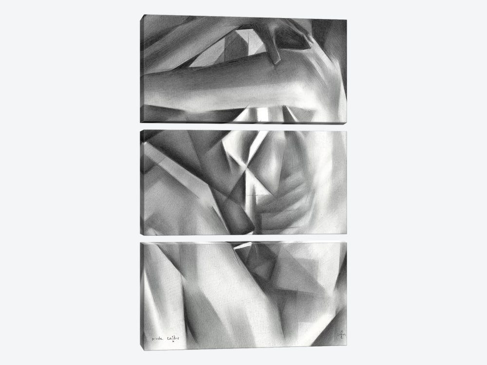 Nude V by Corné Akkers 3-piece Canvas Art Print