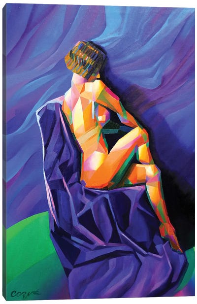 Cubistic Nude I Canvas Art Print - Corné Akkers
