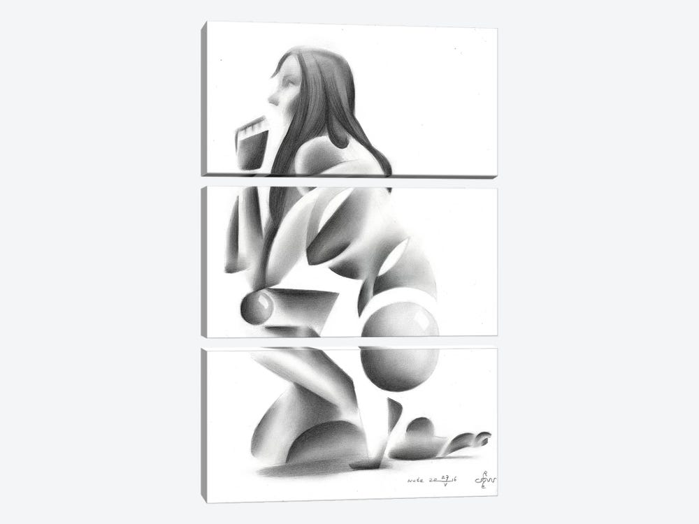 Nude VIII by Corné Akkers 3-piece Canvas Print