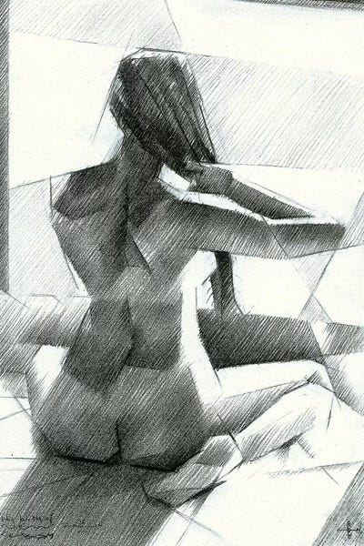 Black & White Drawings & Illustrations: The Birth Of New Cubism by Corné Akkers