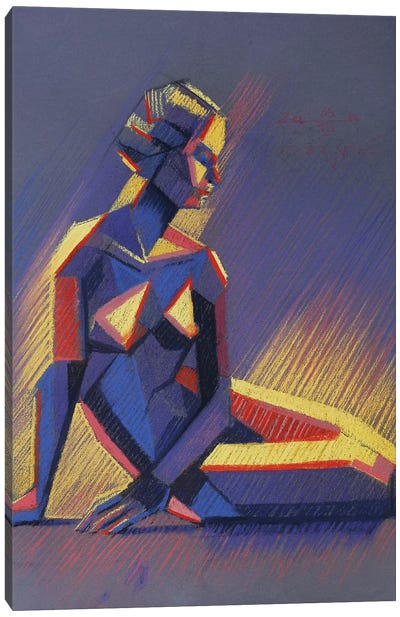 Cubistic Nude IV Canvas Art Print - Corné Akkers