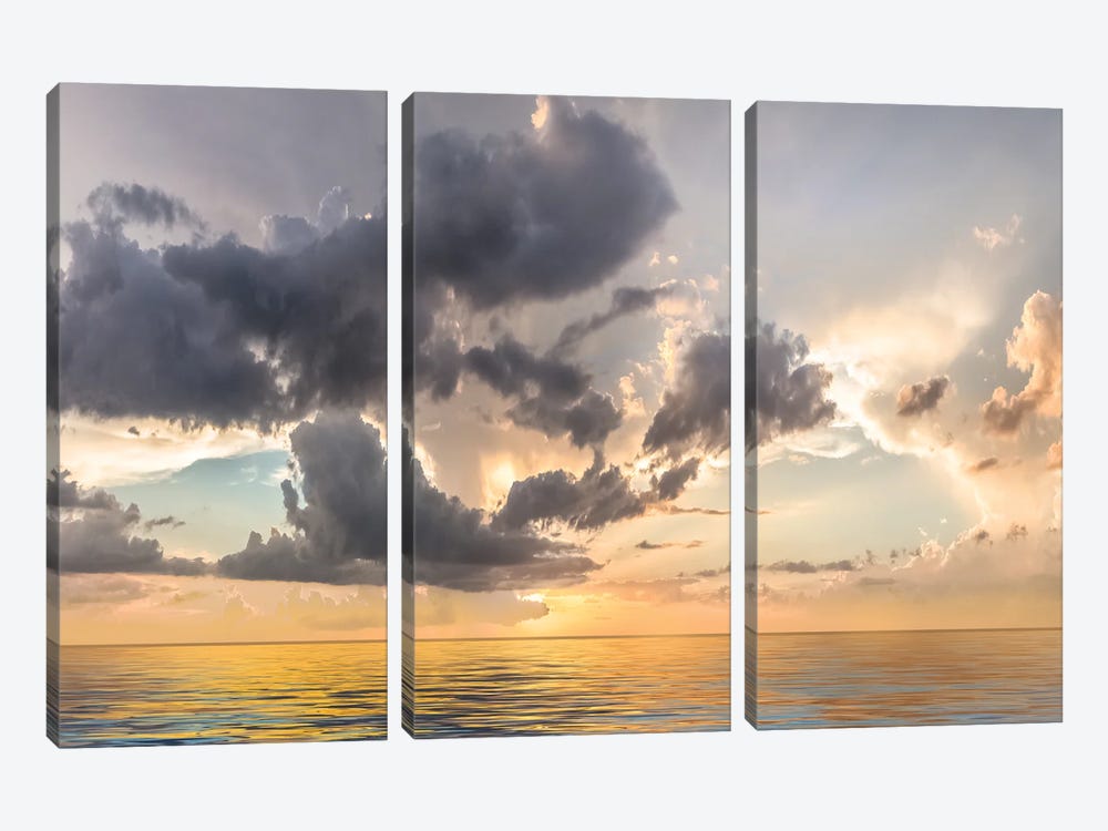 Heavenly Sunset by Mike Calascibetta 3-piece Canvas Print