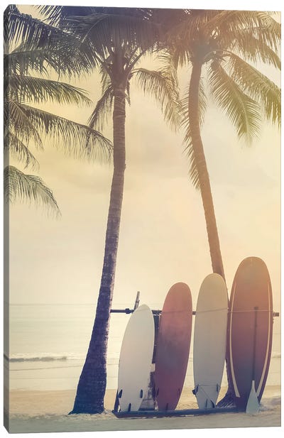 Surfing Summer Canvas Art Print - Mike Calascibetta