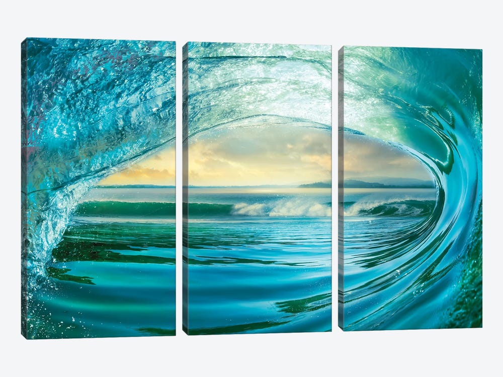 Big Wave by Mike Calascibetta 3-piece Canvas Art Print