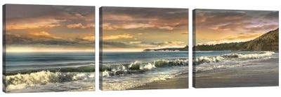 Warm Sunset Canvas Art Print - 3-Piece Panoramic Art