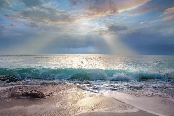 Large Photography - Canvas Prints: Aqua Blue Morning by Mike Calascibetta