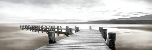 Large Photography - Canvas Prints: Misty Morning Dock by Mike Calascibetta