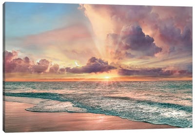 Copper Beach Canvas Art Print - Beach Sunrise & Sunset Art