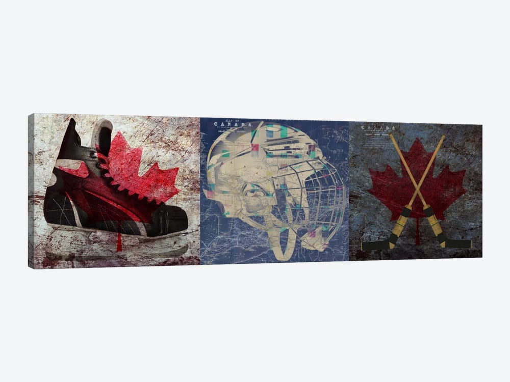 Hockey Ice Skates, Mask, Sticks by Unknown Artist 1-piece Canvas Print