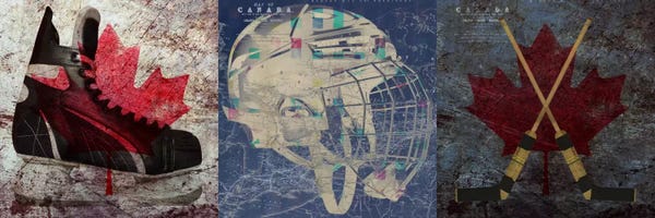 Canada: Hockey Ice Skates, Mask, Sticks by Unknown Artist