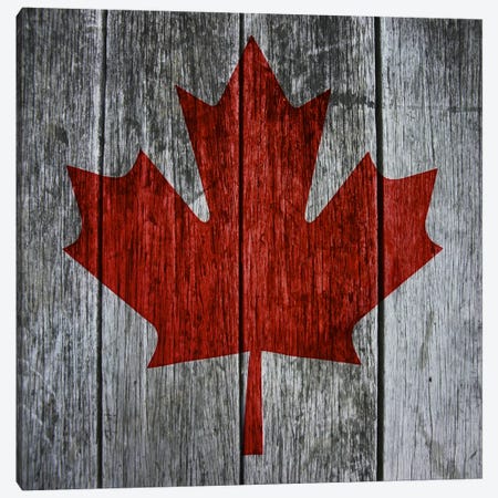 Canadian Flag Red Maple Leaf Canvas Print #CAN14F} by Unknown Artist Canvas Art