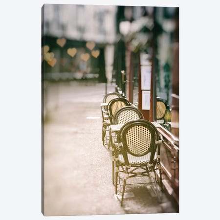 Cafe Chairs on Quiet Village Street Canvas Print #CAO208} by Carina Okula Art Print